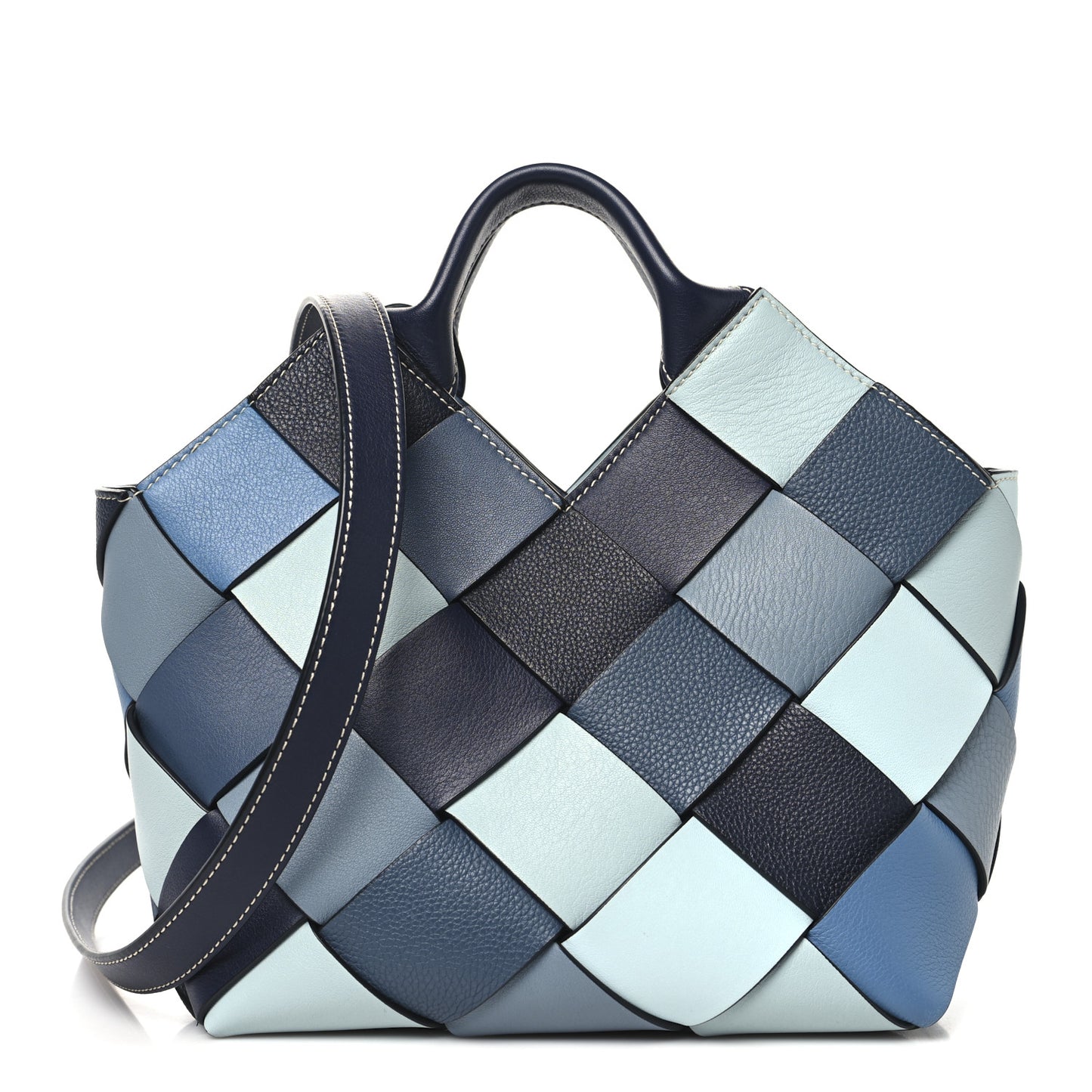 Calfskin Woven Small The Surplus Collection Basket Bag Steel Crystal