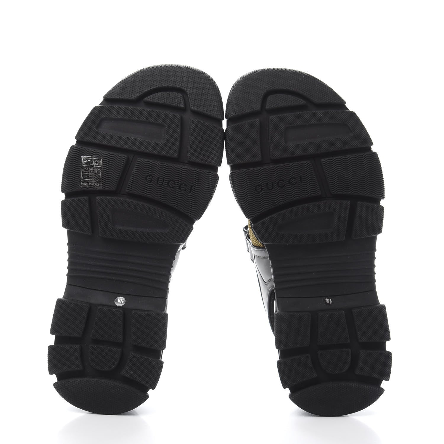 Gucci X SEGA Nappa Mesh Mens Aguru Sandals 10.5 Loess Black 5 of 9