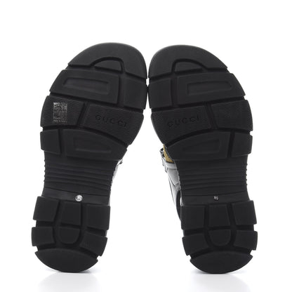 Gucci X SEGA Nappa Mesh Mens Aguru Sandals 10.5 Loess Black 5 of 9