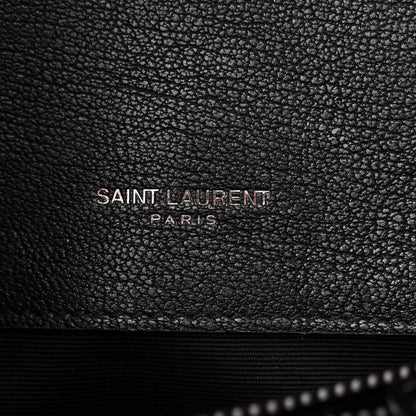 Saint Laurent Sheepskin Matelasse Chevron Monogram Monochrome Medium College Bag Black 6 of 11