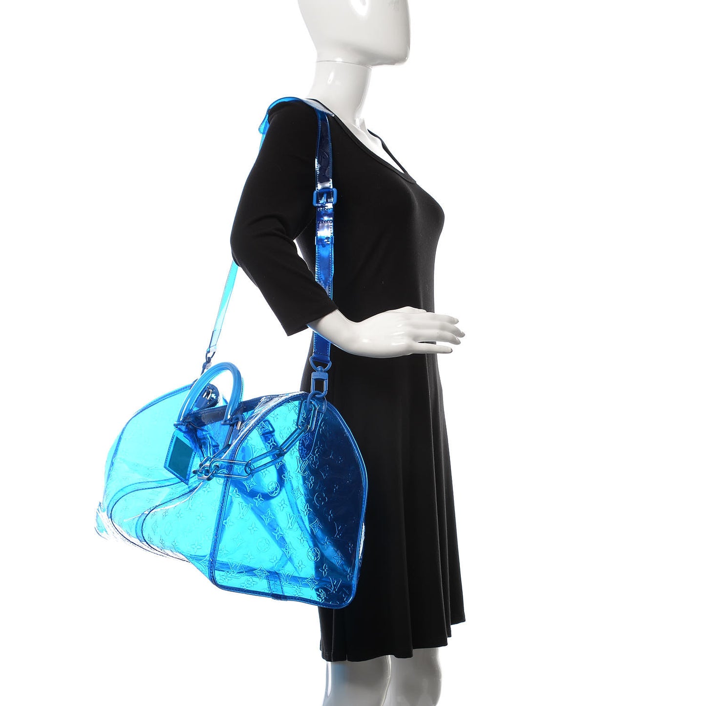 PVC Monogram Keepall Bandouliere 50 Blue