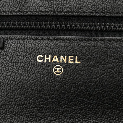 Chanel Patent Goatskin Quilted CC Eyelet Wallet On Chain WOC Black 6 of 12