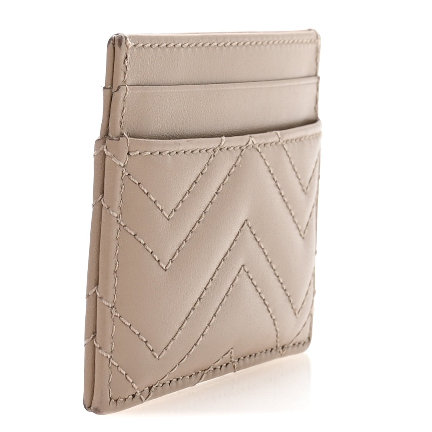 Calfskin Matelasse GG Marmont Card Holder Porcelain Rose
