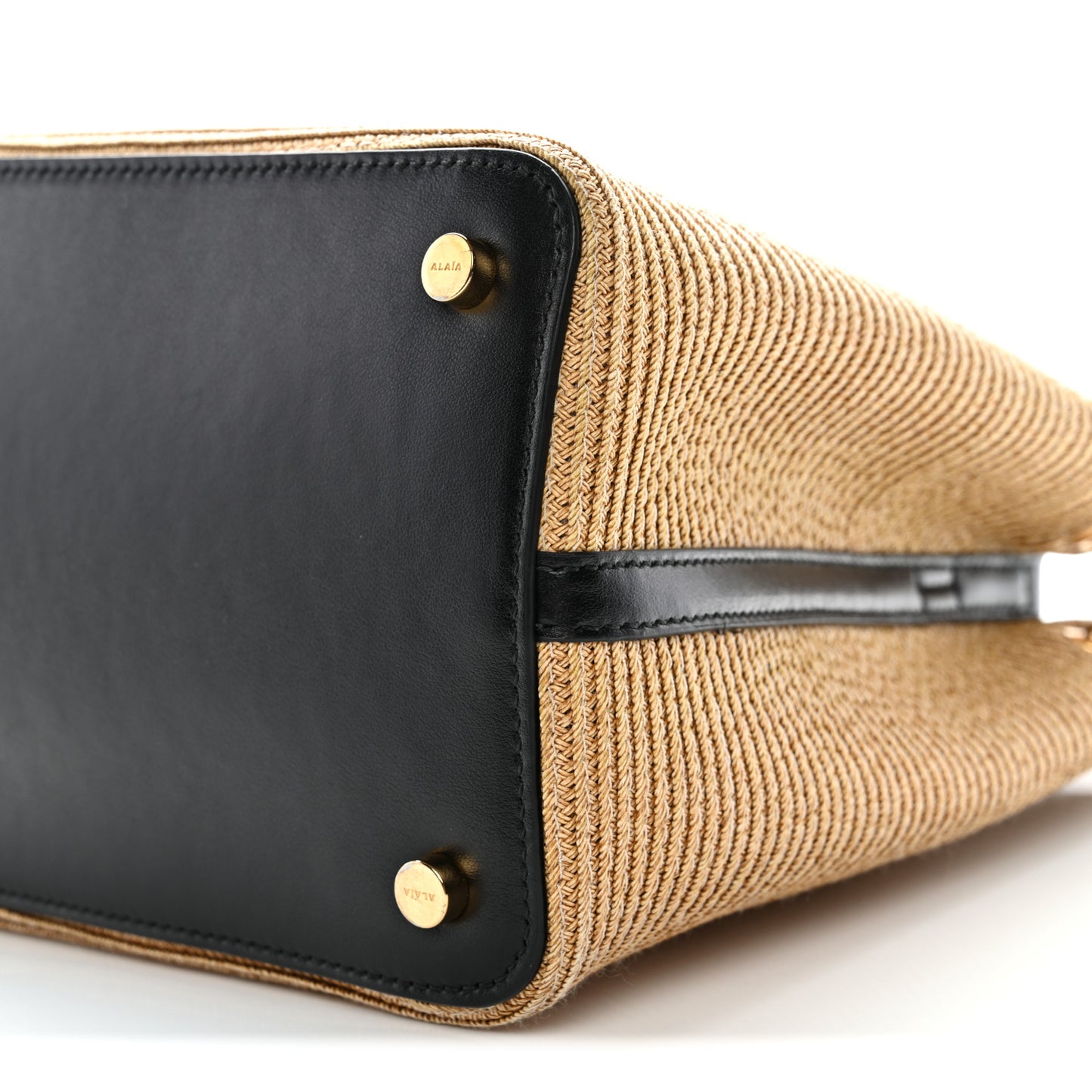 Paper Straw Calfskin Mina 25 Bag Natural