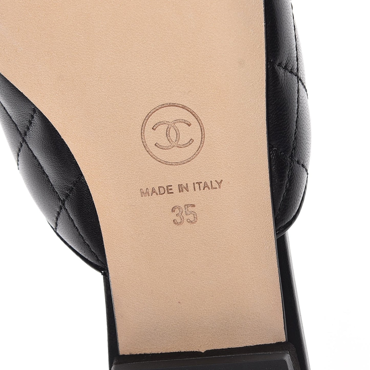Lambskin Suede Quilted Mules 35 Black