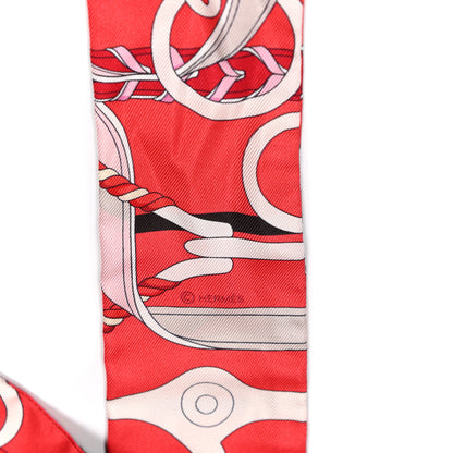 Hermes Silk Panoplie Equestre Twilly Rouge Creme Ebene 3 of 4