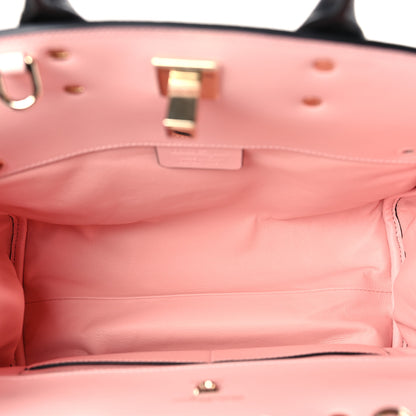 Salvatore Ferragamo Calfskin Studio Top Handle Bag Black Pink 6 of 9