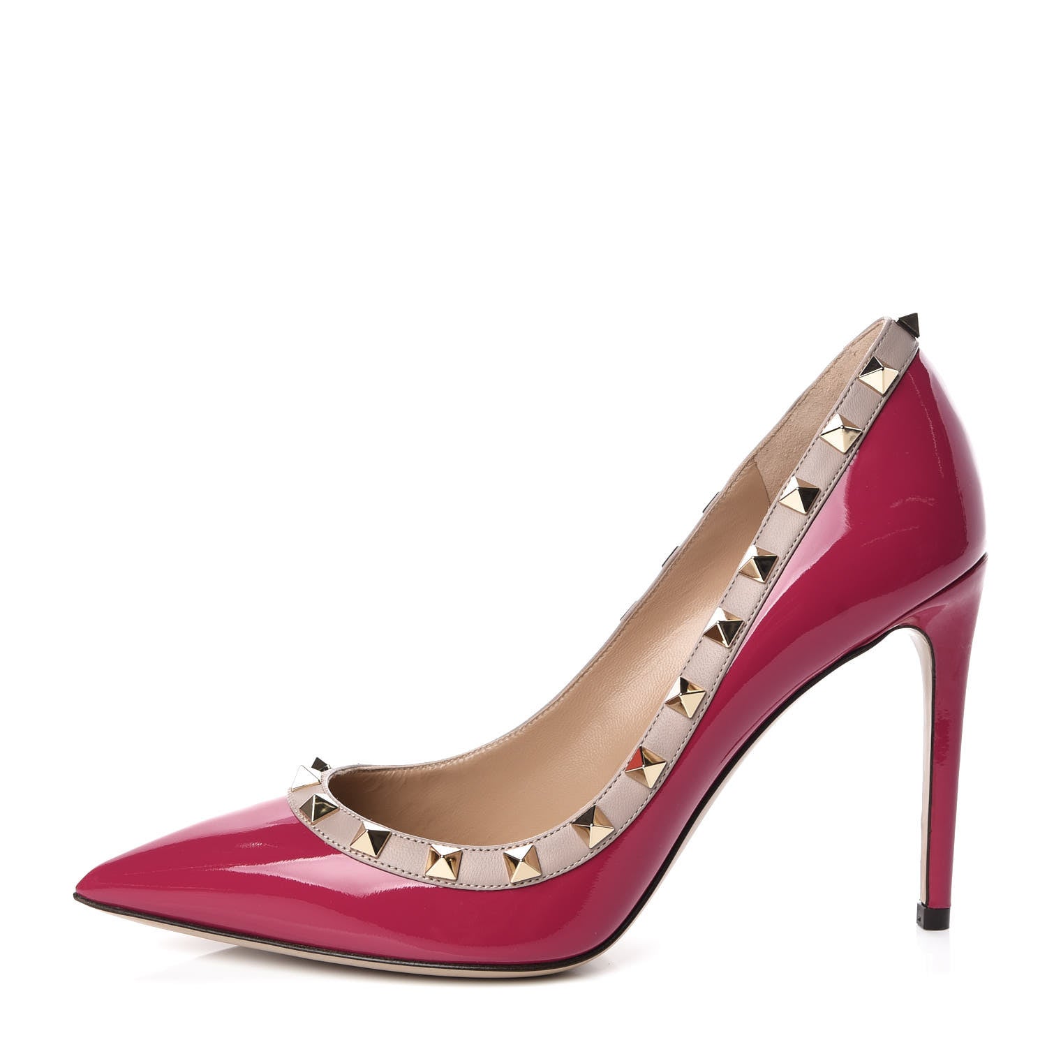 Valentino Garavani Patent Rockstud 100mm Pumps 37.5 Deep Cyclamin Poudre 1 of 8