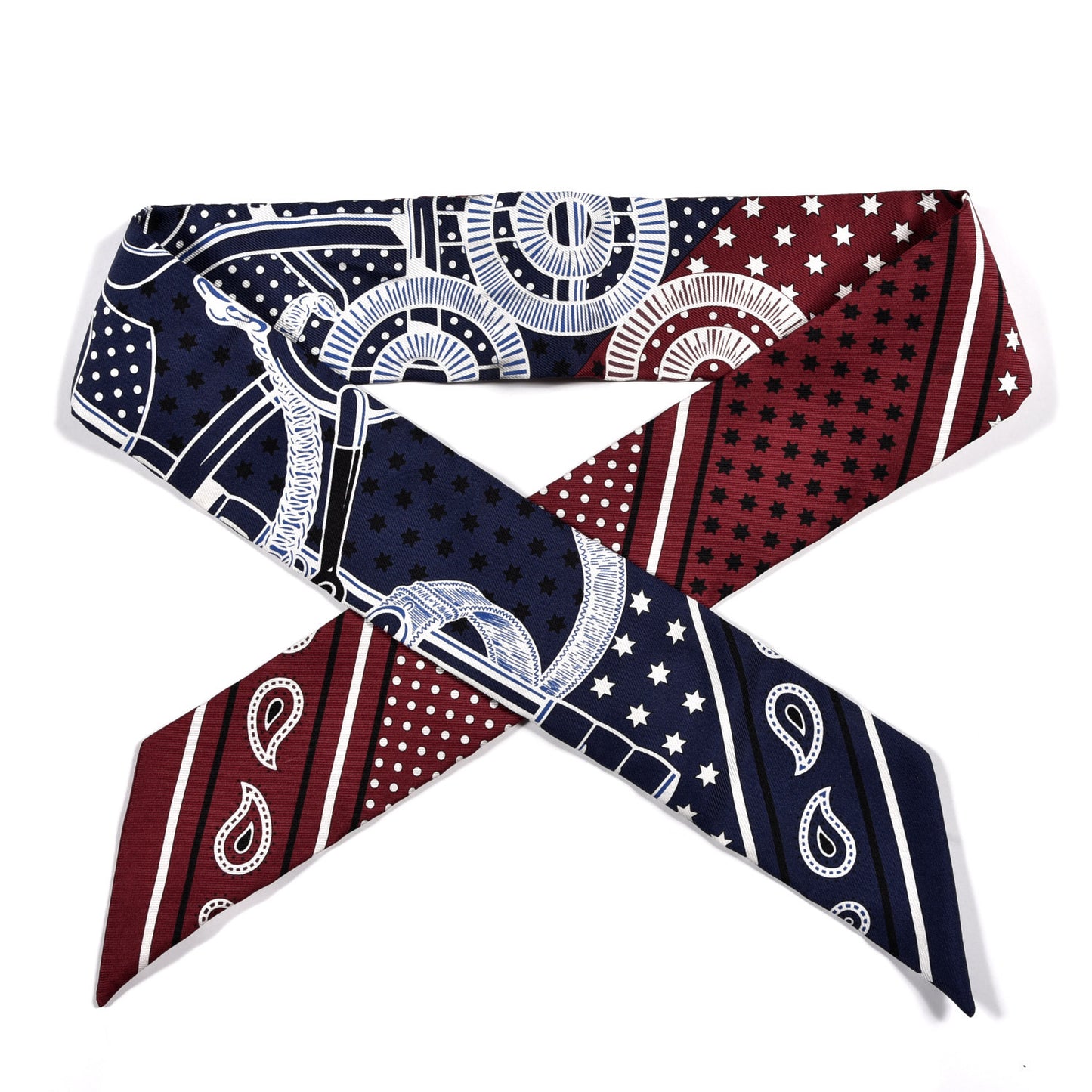 Silk Eperon d'Or Cut Twilly Bordeaux Blanc Marine