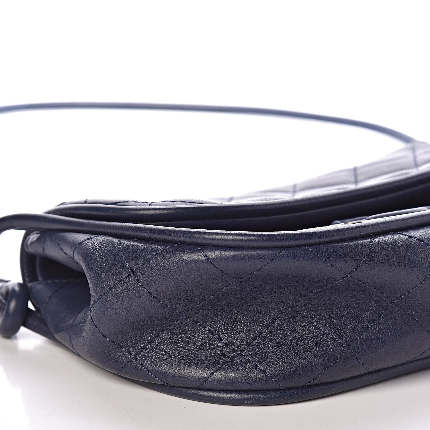 Chanel Calfskin Stitched Flap Bag Navy 8 of 9