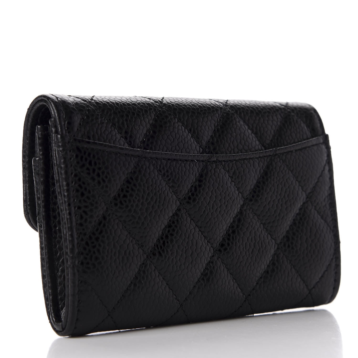Chanel Caviar Quilted Flap Card Holder Wallet Black 2 of 10