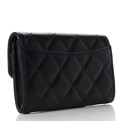 Chanel Caviar Quilted Flap Card Holder Wallet Black 2 of 10