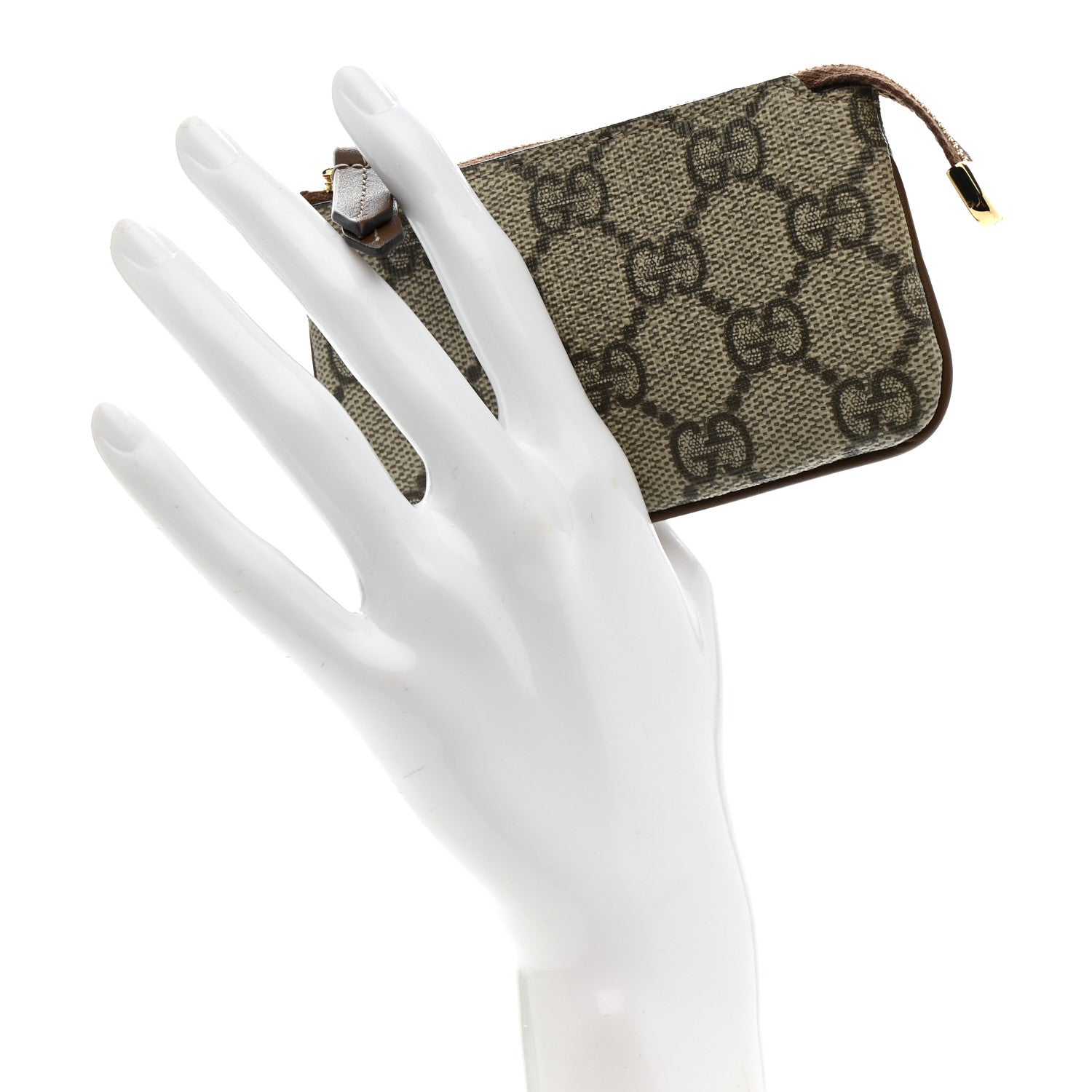 Gucci GG Supreme Monogram Key Case Beige Ebony Cuir 1809207