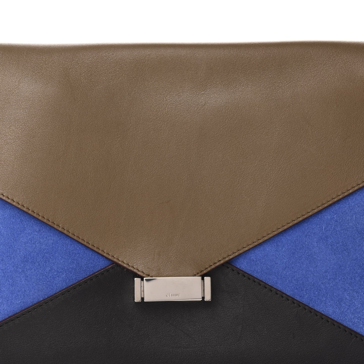 Smooth Calfskin Suede Medium Tri-Color Diamond Shoulder Bag Multi