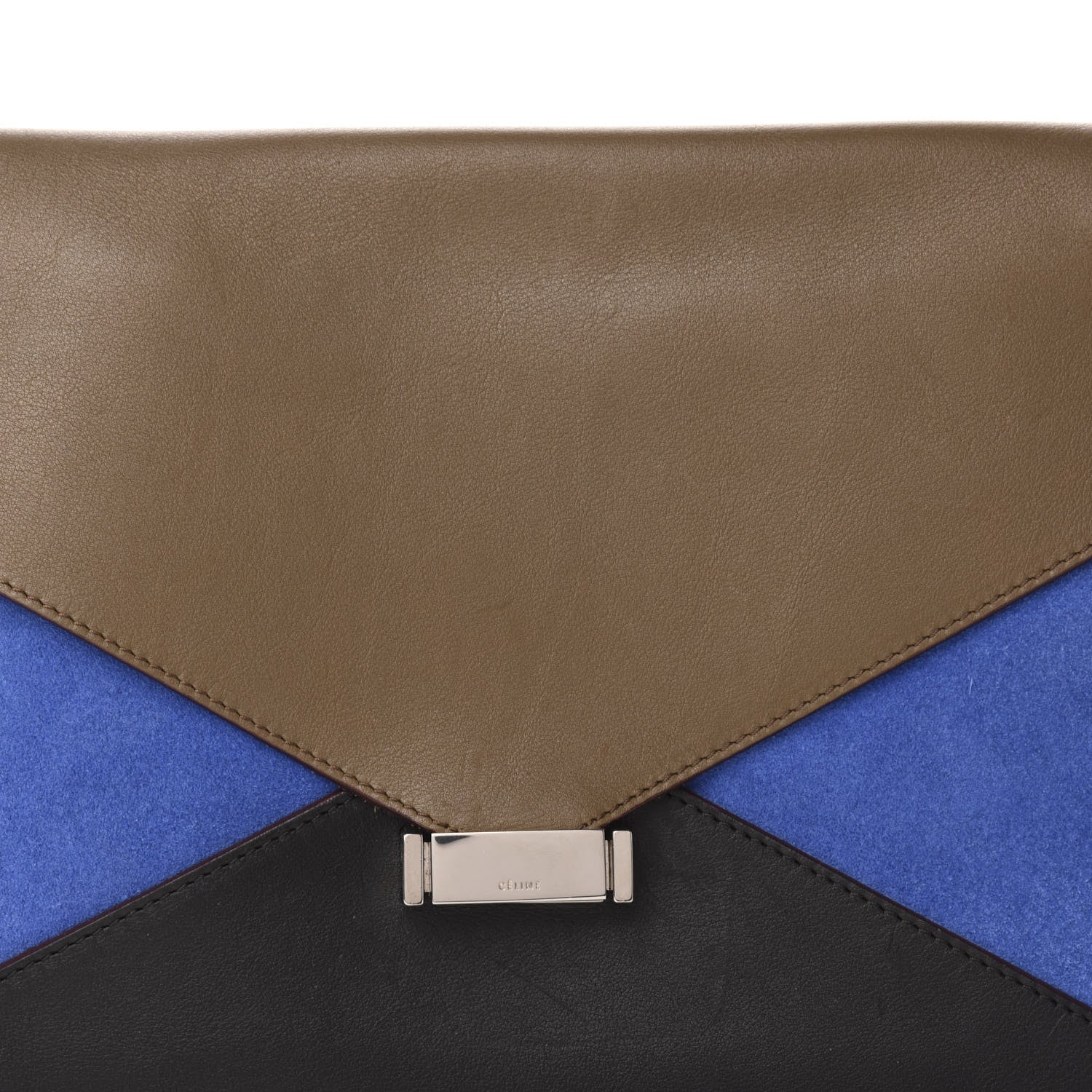 Celine Smooth Calfskin Suede Medium Tri-Color Diamond Shoulder Bag Multi 10 of 10