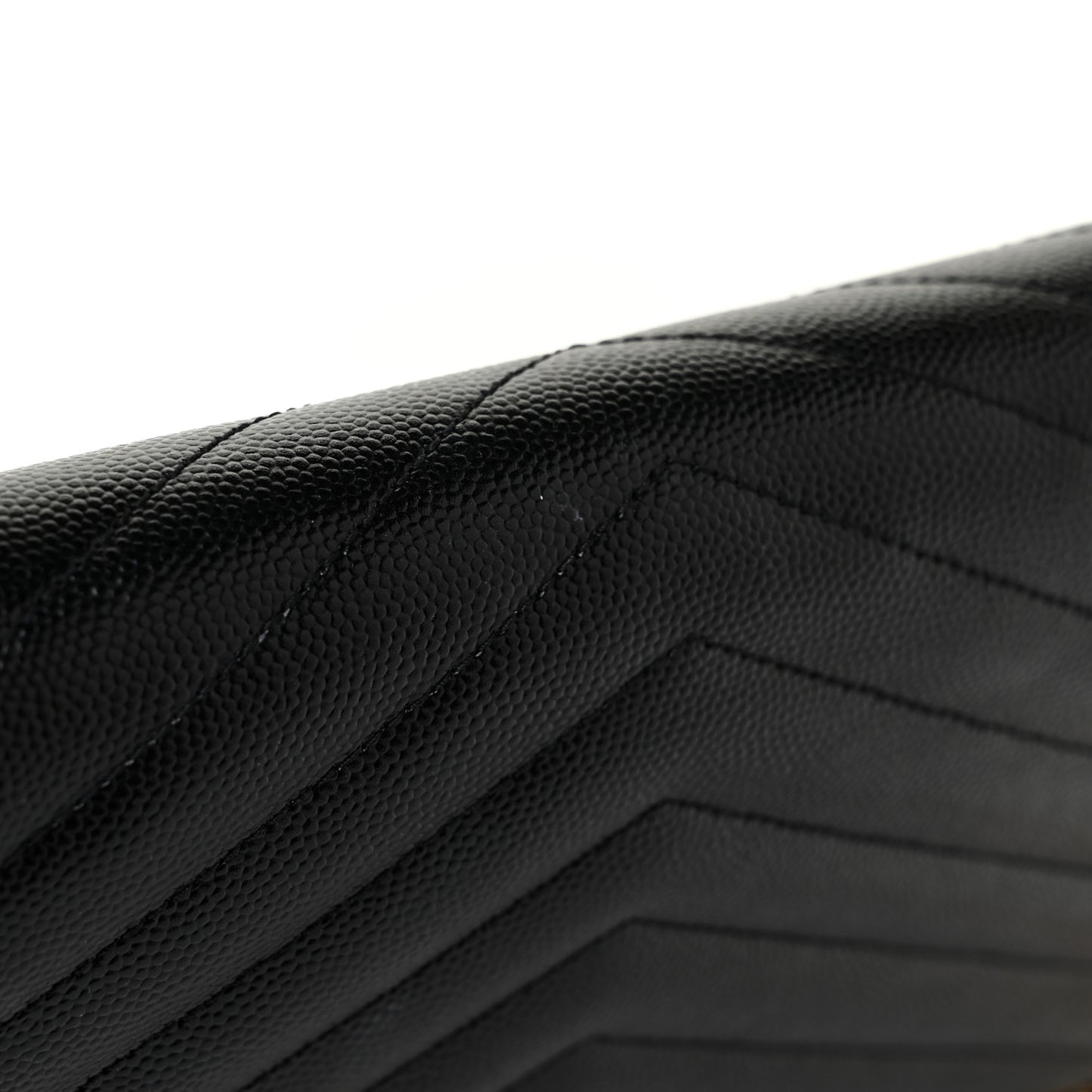Grain De Poudre Matelasse Chevron Monogram Chain Wallet Black