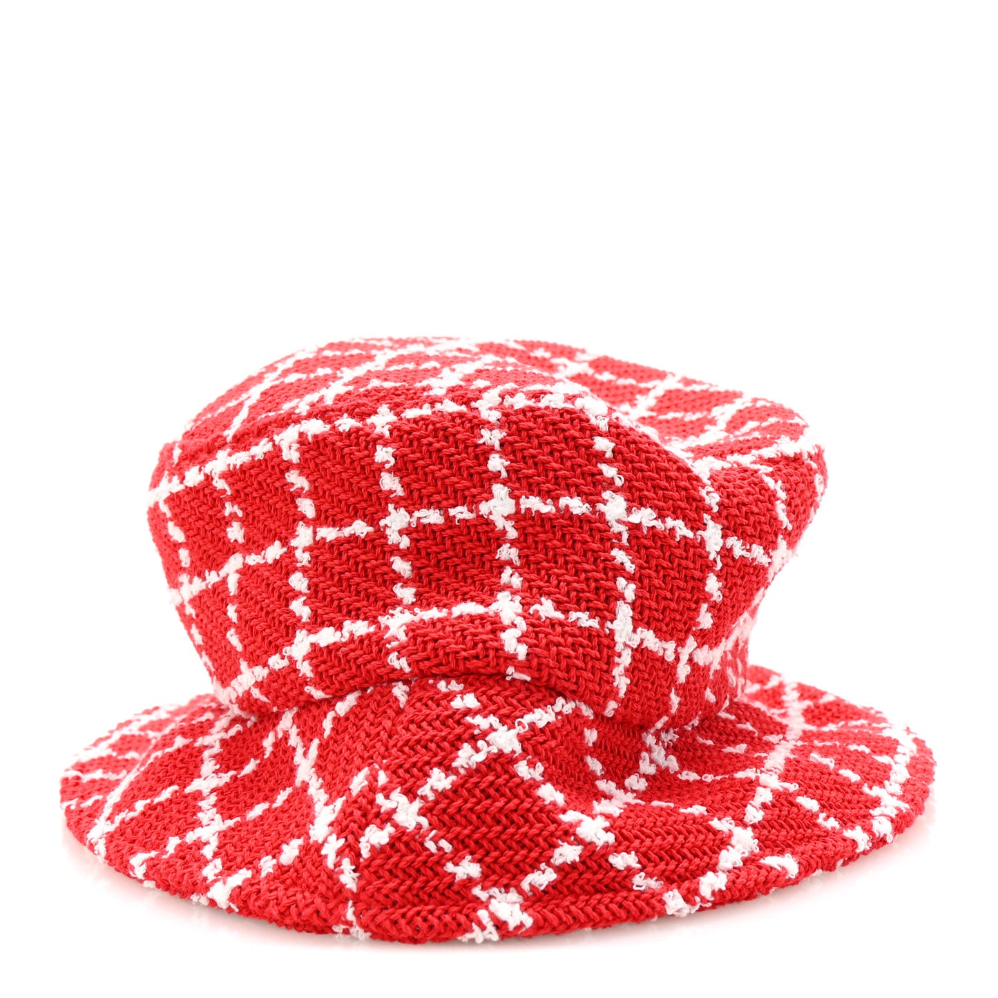 Cotton Tweed CC Bucket Hat L Red White
