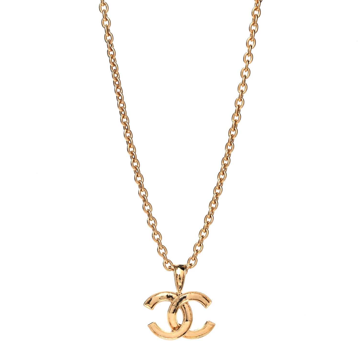 Chanel CC Pendant Necklace Gold 1 of 3