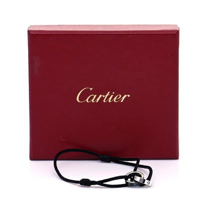 Cartier 18K White Gold Ceramic 4 Diamond LOVE Cord Bracelet Black 8 of 8