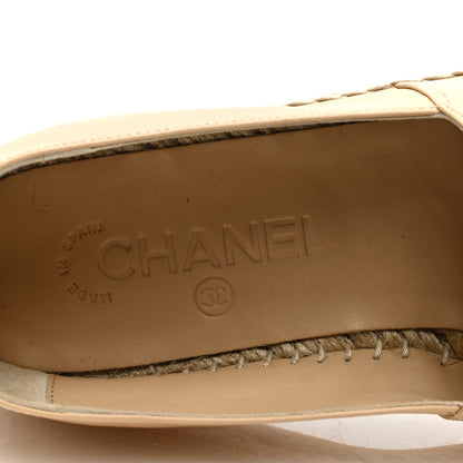Chanel Lambskin CC Espadrilles 38 Beige Black 8 of 9