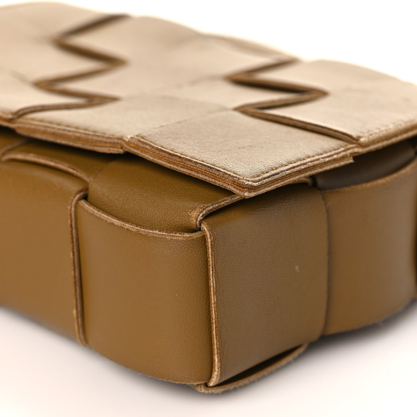 Lambskin Maxi Intrecciato Cassette Crossbody Bag Acorn