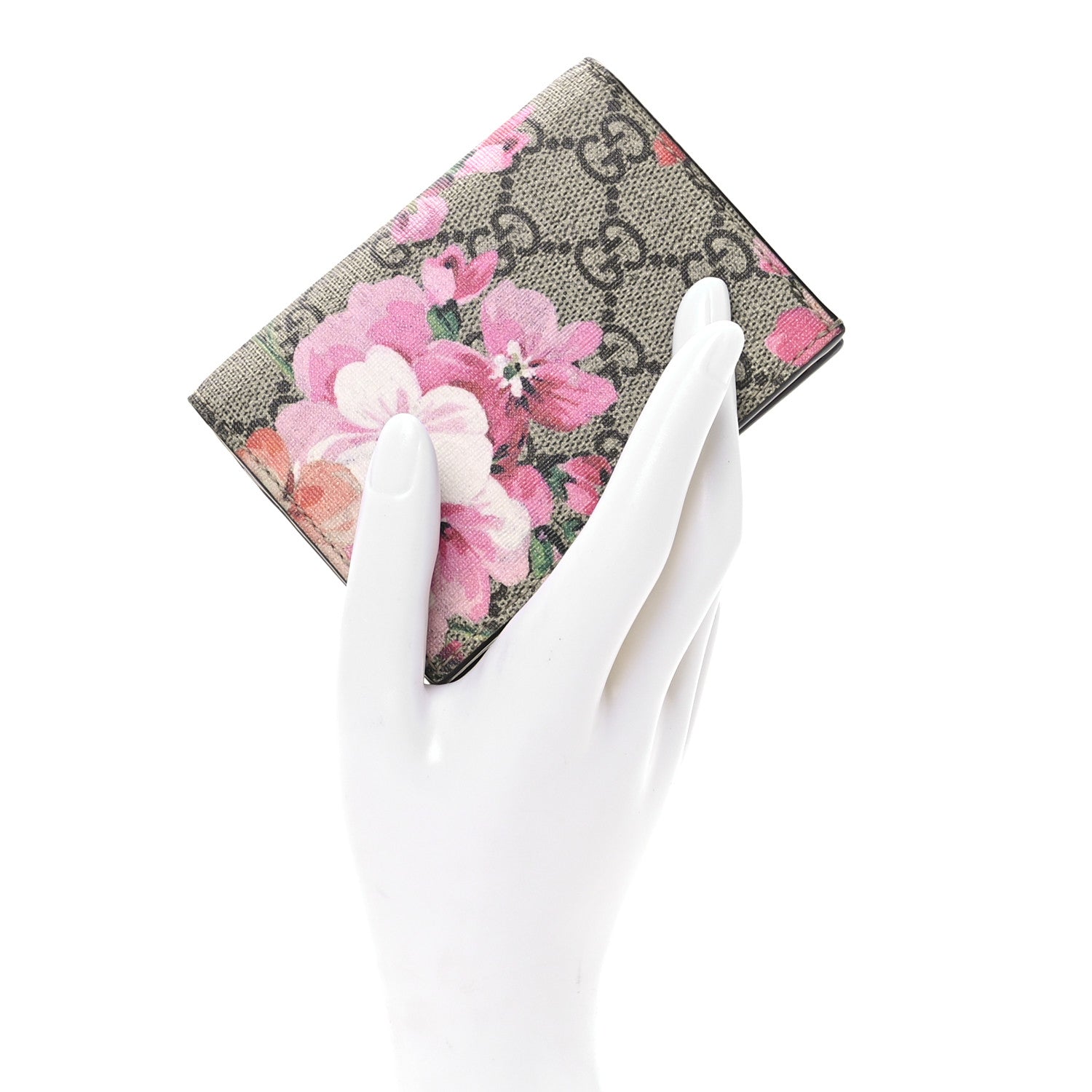 Gucci GG Supreme Monogram Blooms Card Case Beige Multicolor Dry Rose 2 of 8