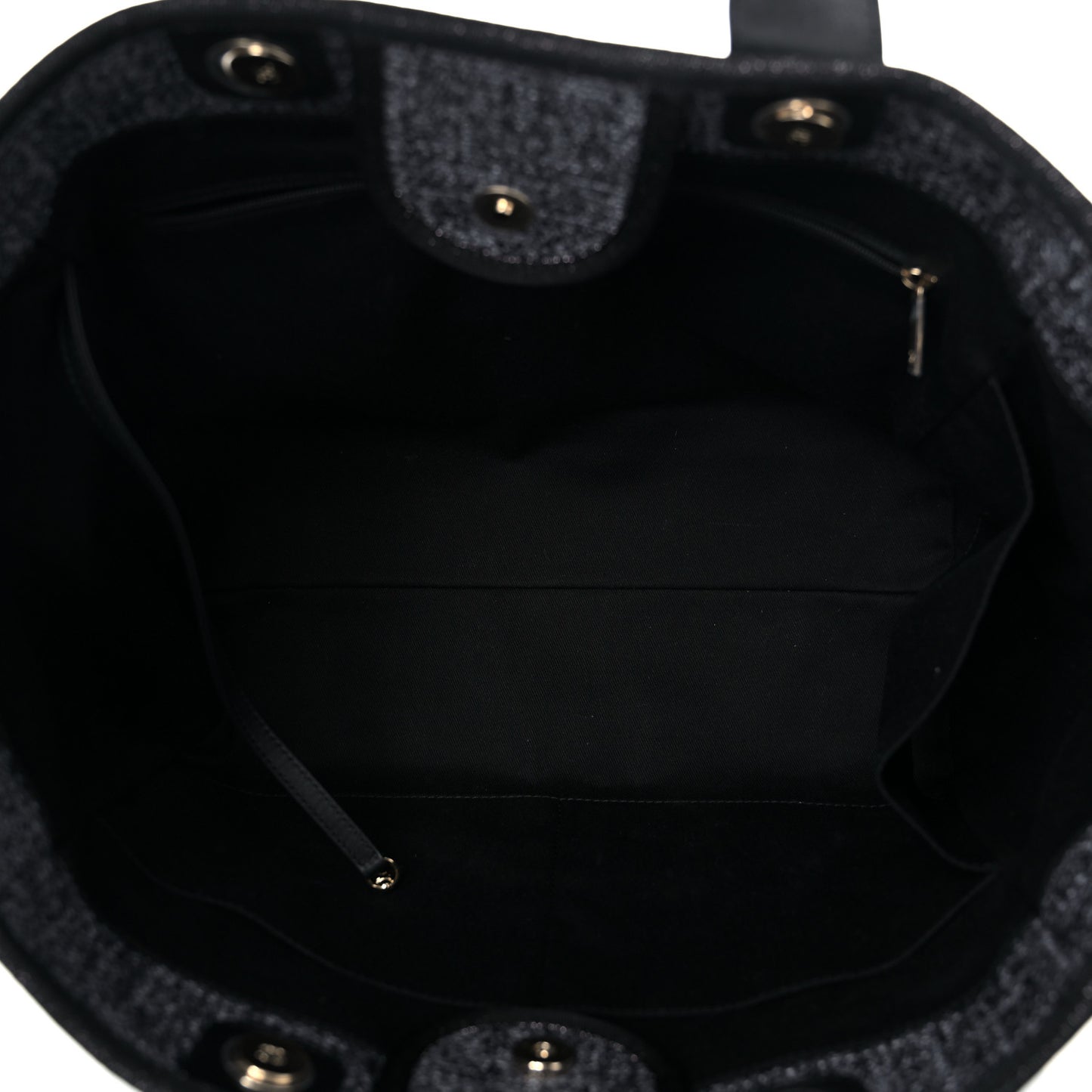 Lurex Boucle Medium Deauville Tote Black