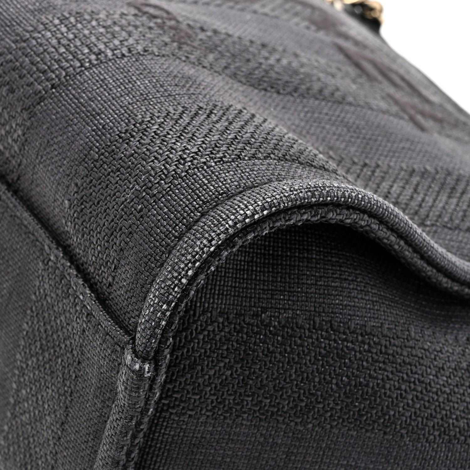 Chanel Mixed Fibers Striped Small Deauville Tote Black 12 of 14