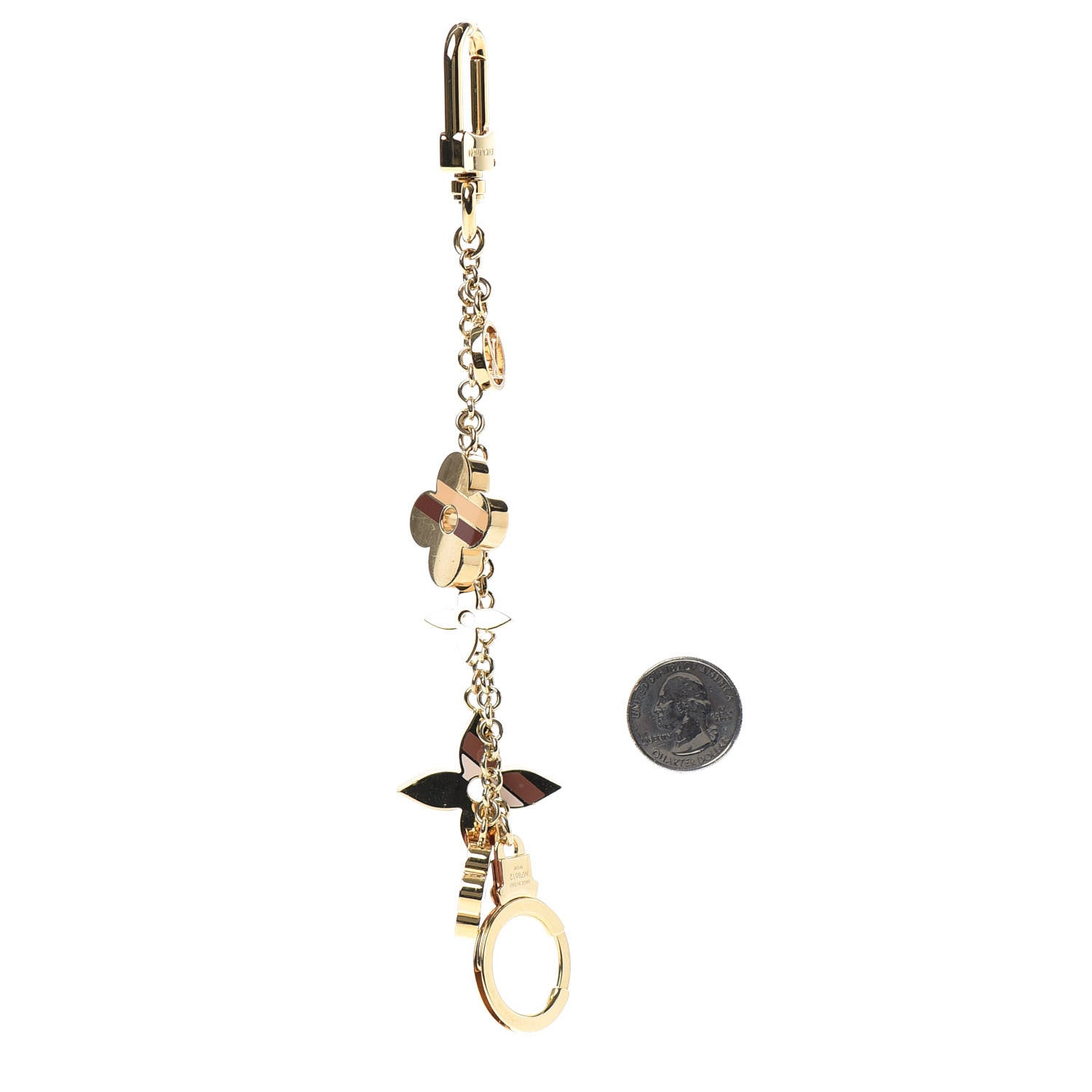 Louis Vuitton Stripes Flowers Bag Charm Key Holder 2 of 4