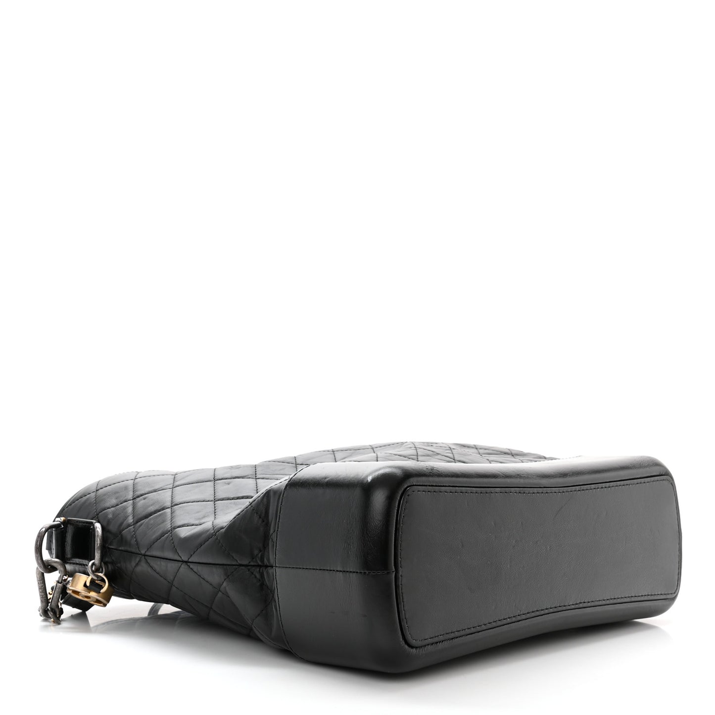 Aged Calfskin Quilted Large Gabrielle Shopping Tote Black