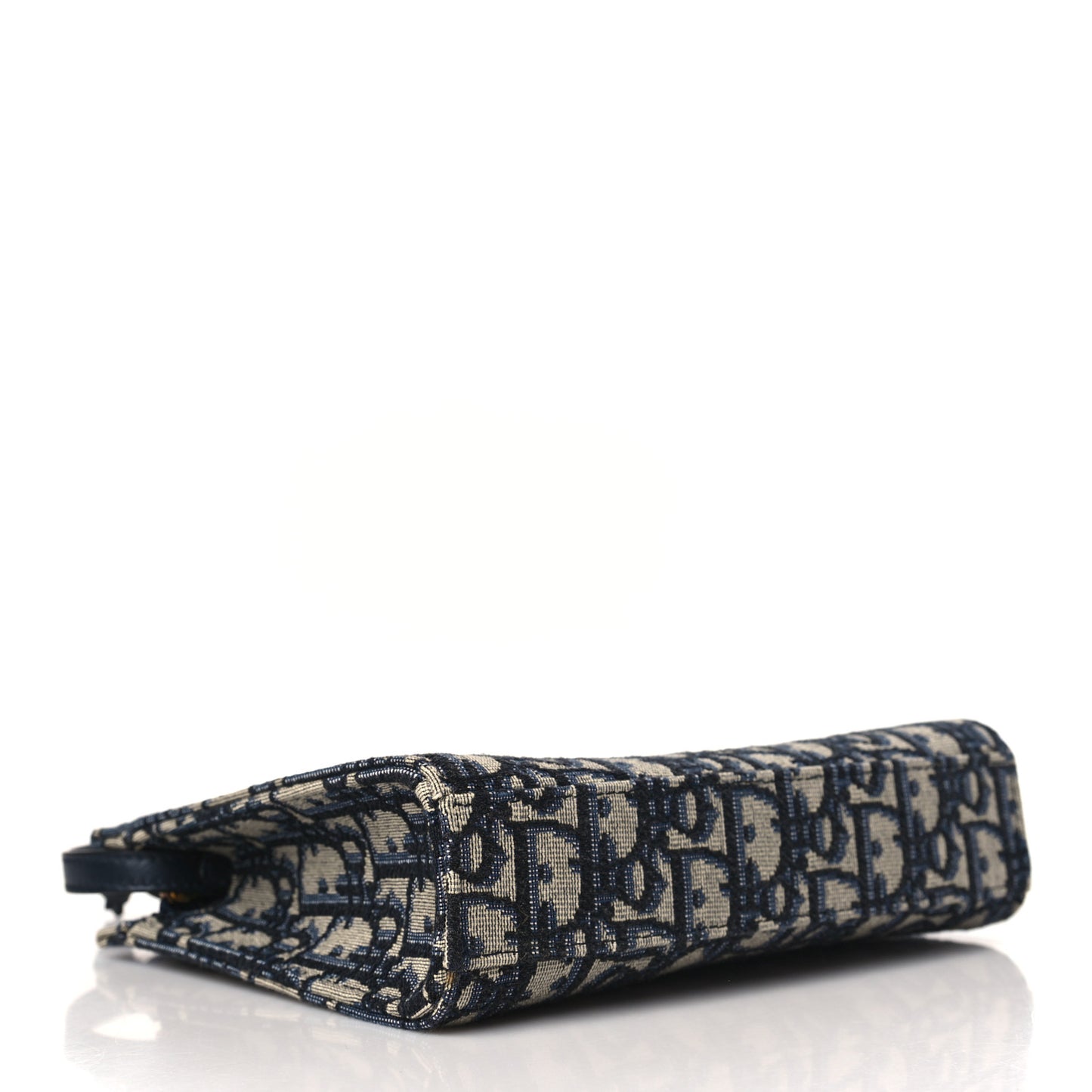 Oblique Zipped Pouch Clutch Blue