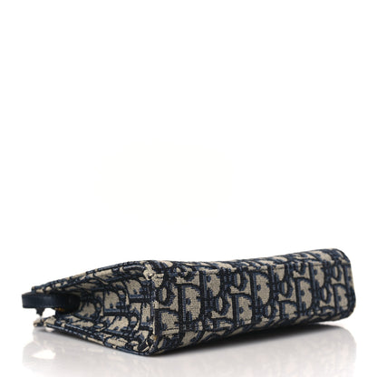 Christian Dior Oblique Zipped Pouch Clutch Blue 4 of 10