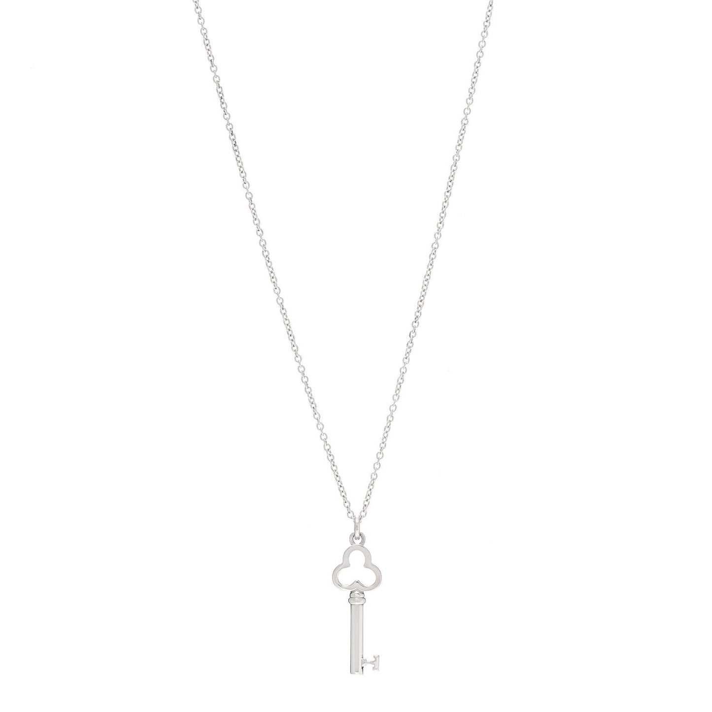 Sterling Silver Trefoil Key Pendant Necklace