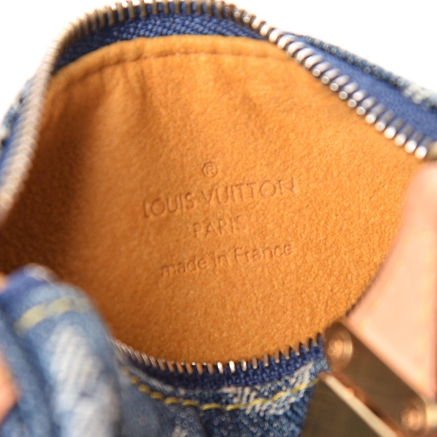 Monogram Denim Pochette Speedy PM Key Holder Blue