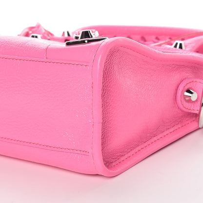 Balenciaga Shiny Goatskin Silver Metallic Edge Hardware Mini City Acid Pink 9 of 9