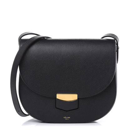 Celine Grained Calfskin Compact Trotteur Black 1 of 9