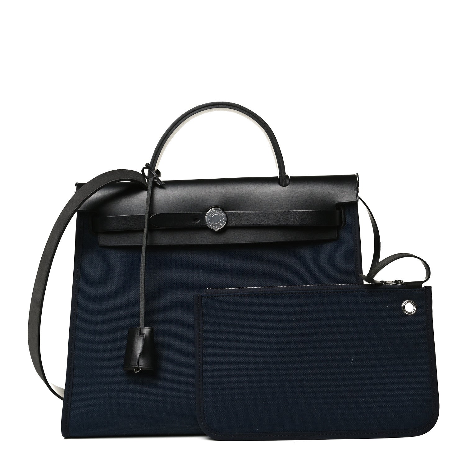 Hermes Toile Vache Hunter Herbag Zip PM 31 Bleu Marine Black 1 of 21
