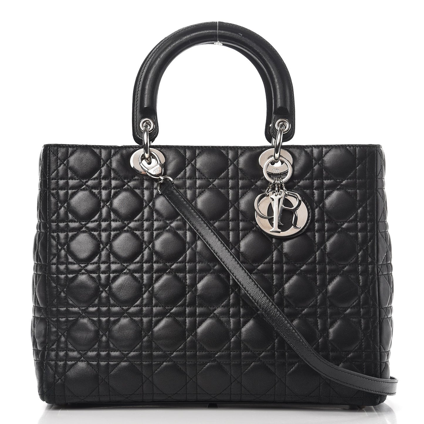 Lambskin Cannage Large Lady Dior Black