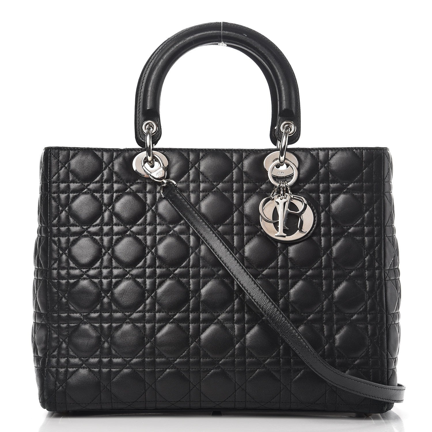 Christian Dior Lambskin Cannage Large Lady Dior Black 1 of 18