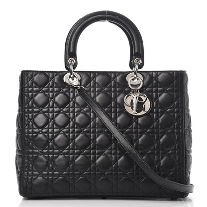 Christian Dior Lambskin Cannage Large Lady Dior Black 1 of 18