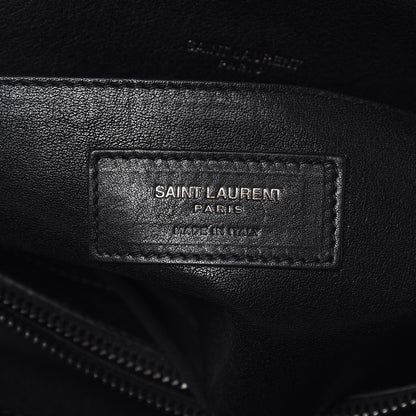 Saint Laurent Berber Chevron Tassel Monogram Large College Bag Black 6 of 10