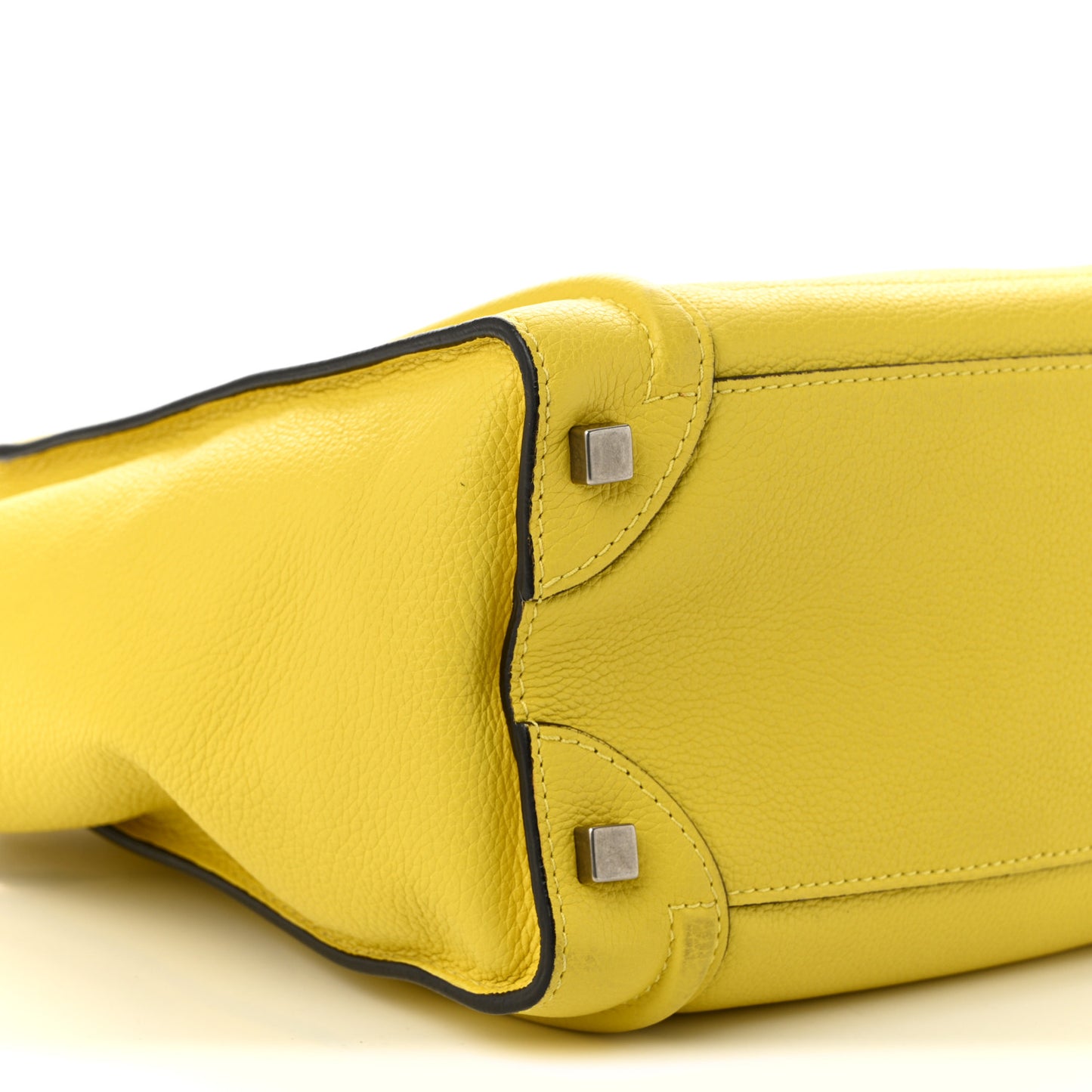 Drummed Calfskin Micro Luggage Citron