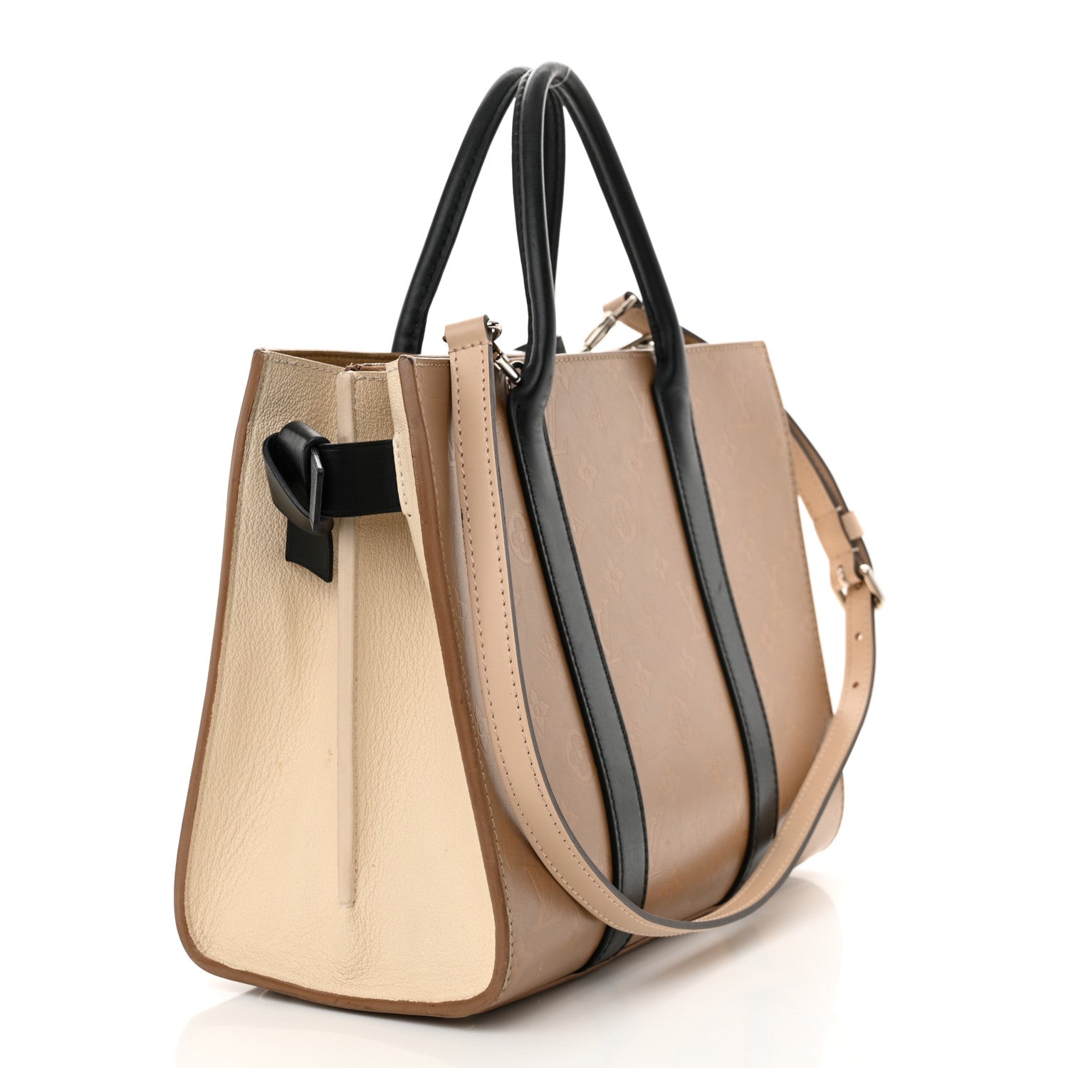 Louis Vuitton Monogram Cuir Plume Very Tote MM Sesame Creme 3 of 19