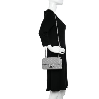 Chanel Lambskin Quilted Mini Rectangular Flap Grey 2 of 11