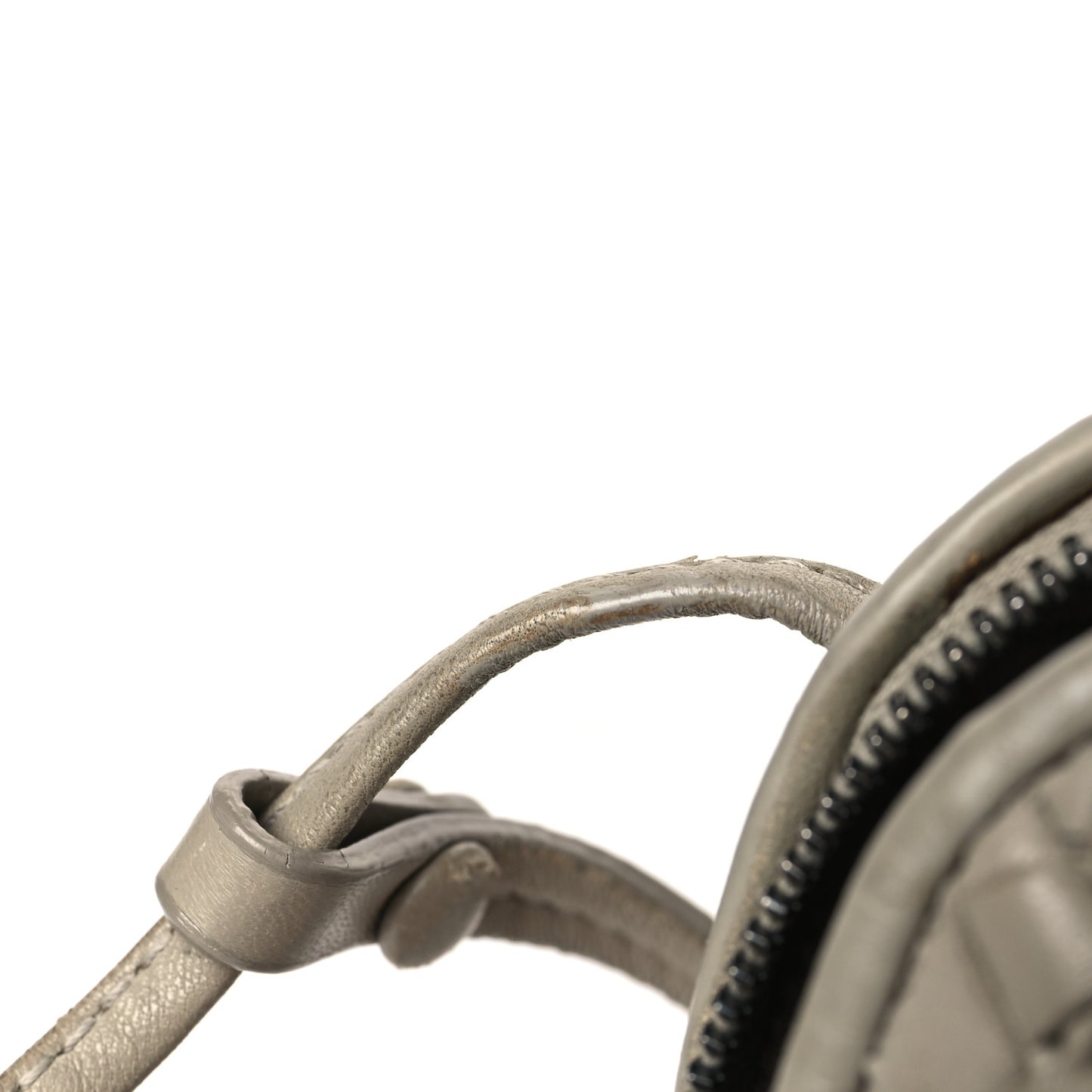 Nappa Intrecciato Nodini Crossbody Messenger Light Grey