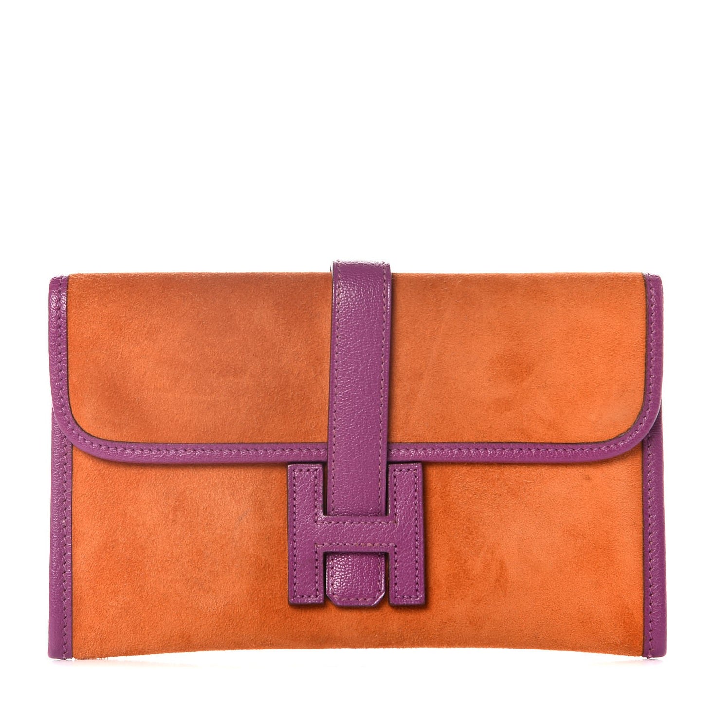 Veau Doblis Suede Chevre Mysore Mini 20 Jige Clutch Orange Cyclamen
