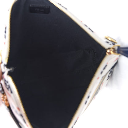 Fendi X FILA Vitello Mania Large Pyramid Cosmetic Case White Blueberry 5 of 8
