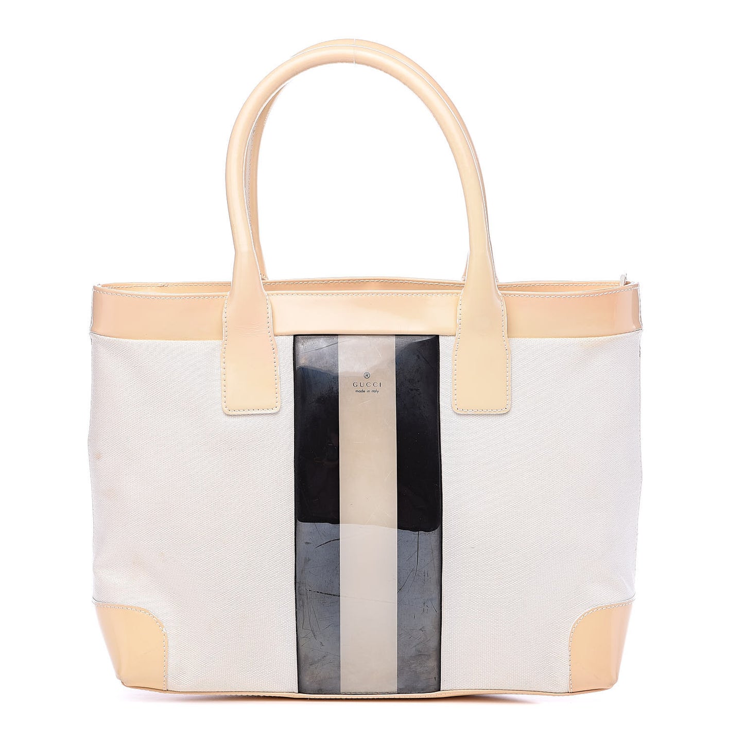 Canvas Patent Tote White