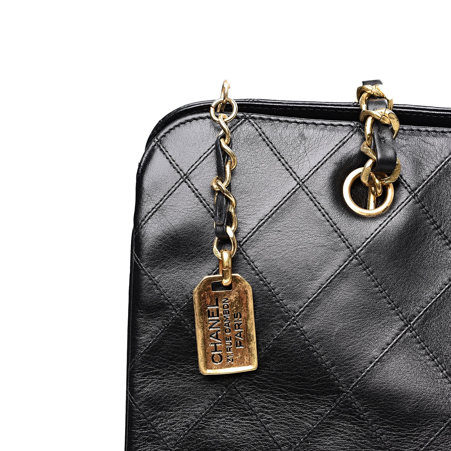 Chanel Calfskin Stitched XL Weekender Black 12 of 14