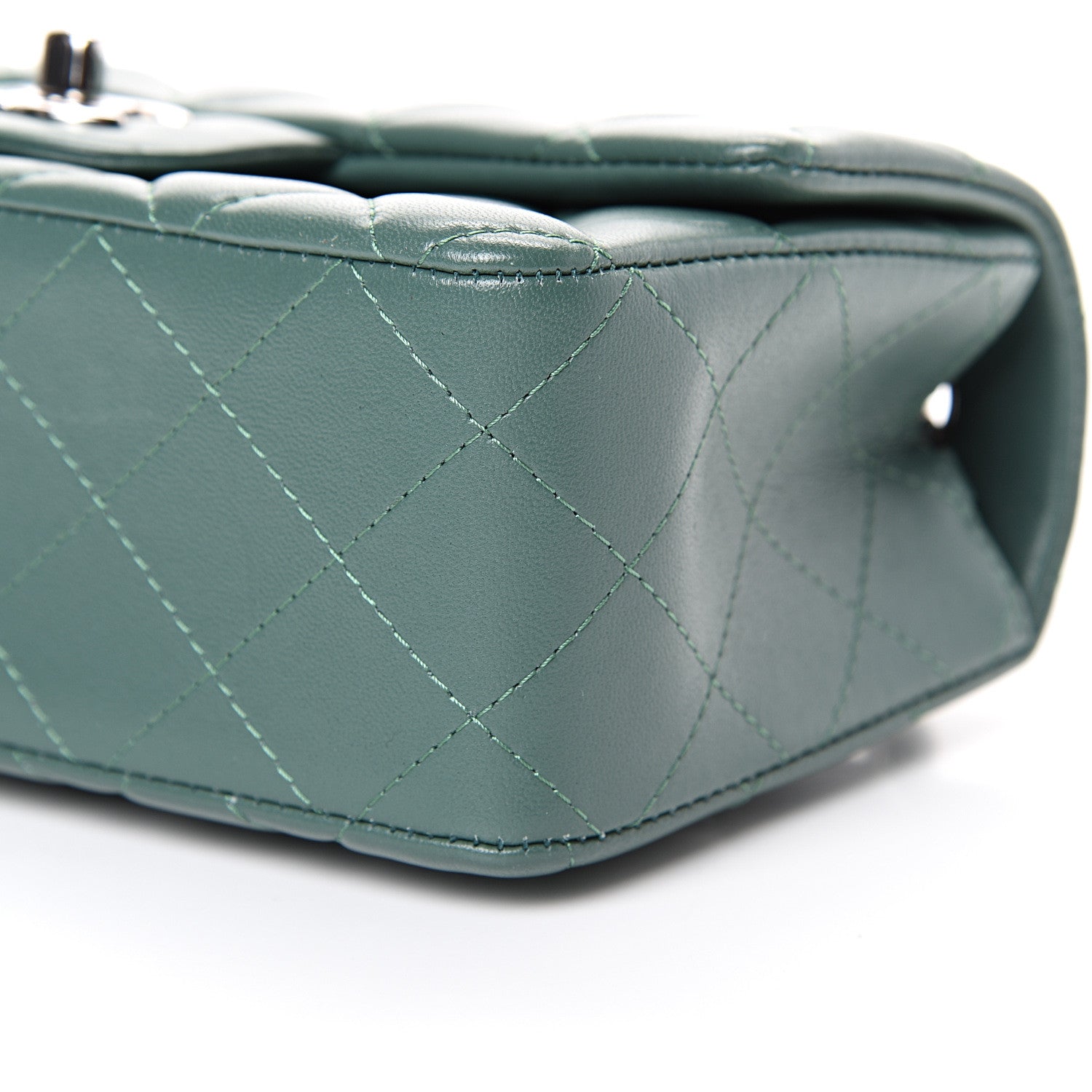 Chanel Lambskin Quilted Mini Rectangular Flap Green 9 of 11